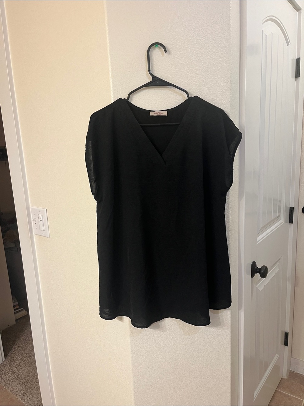 Full Moon Maternity Black V-Neck Short Sleeve Tunic